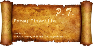 Paray Titanilla névjegykártya